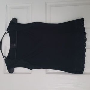 J.t.b. Medium, Black, Dressy Shirt with Lace Detailing